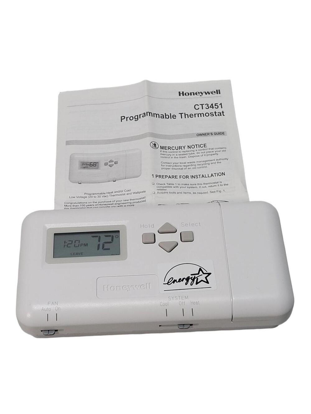 Honeywell CT3451 CT3451A Thermostat - Tested / Working